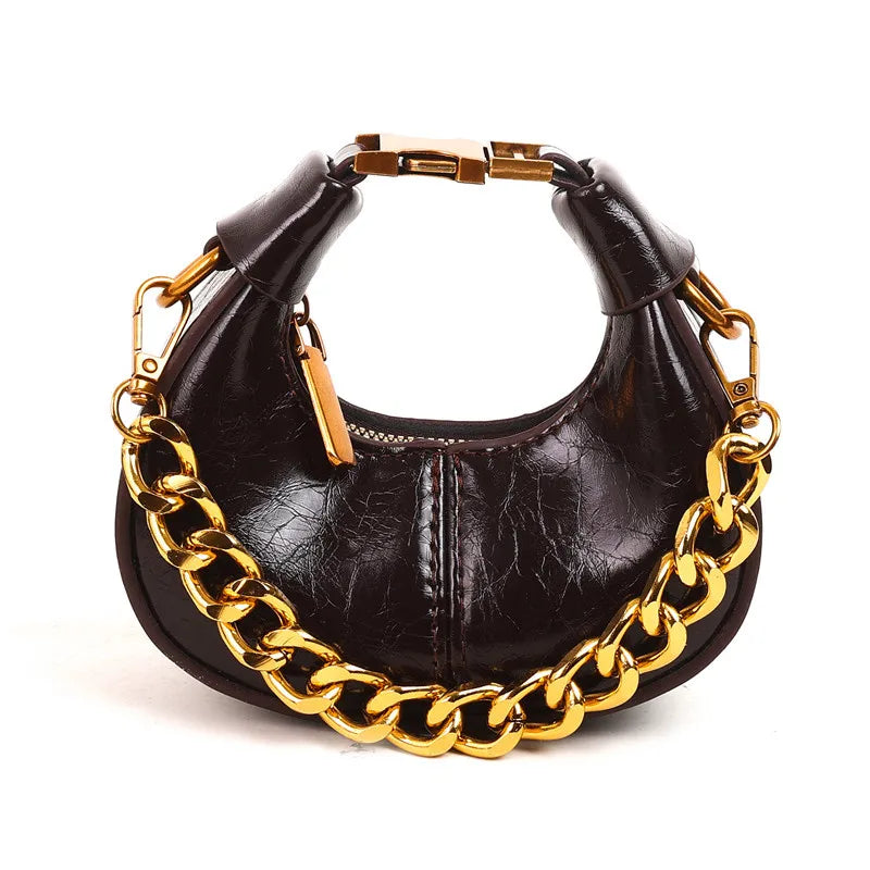 2024 Autumn Winter Mini Crossbody Bags For Women Luxury Half Moon Handbags For Ladies Purse Handle Bags Female Small Bag