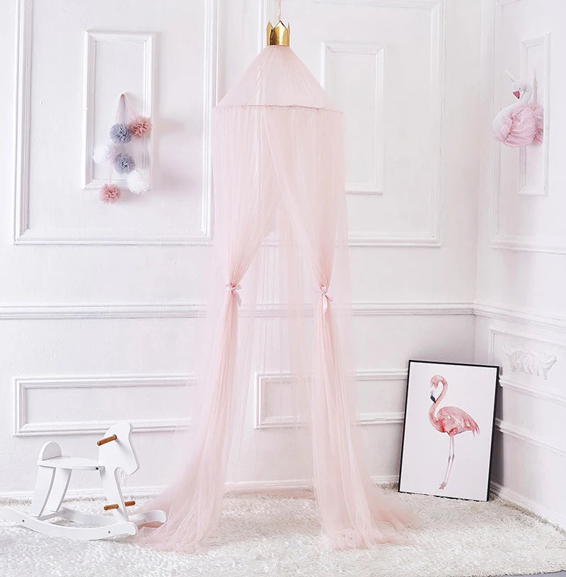 Baby Canopy Mosquito Net Bed Canopy Curtain Bedding Crib Netting Pink Girls Princess Play Tent for Kids Children Room Decoration