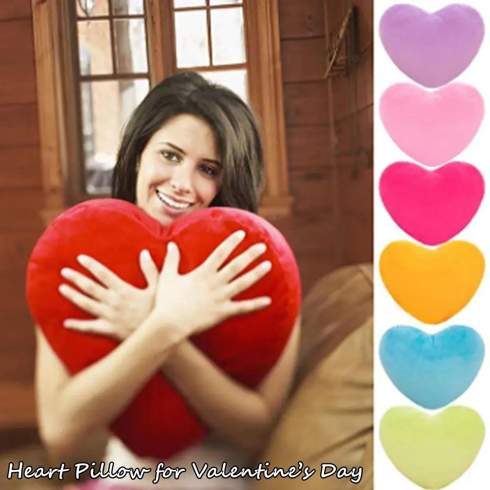 15//20cm Pink Soft Pillow Red Heart Shape Pillow Plush Pillow Valentines Day Throw Pillow Cotton Cushion Home Decor Lover Gift