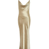 Oligai Elegant Satin Backless Maxi Dress For Women Gown Summer Spaghetti Strap Sleeveless Party Long Dress Vestido Robe Femmes
