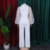 Elegant Jumpsuits for Women Luxury Round Neck Full Sleeve Belt Waisted High Waisted Straight Female Birthday Party Celebrate New