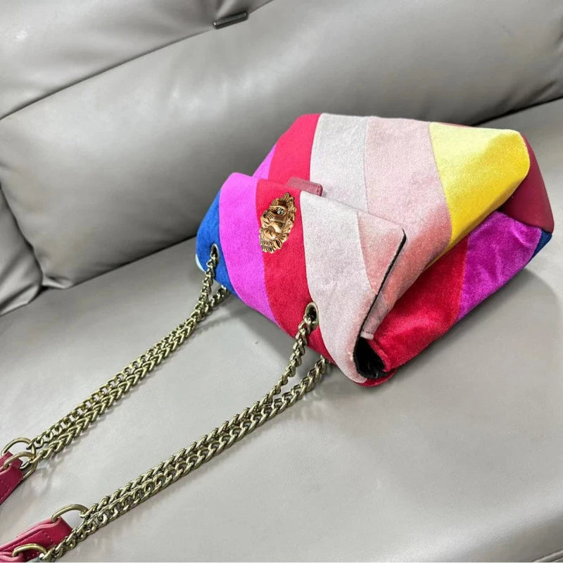 High-end diamond women's slippers, fish-mouthed back hollow lion cool slippers, Rhinestone slippers chain bag set