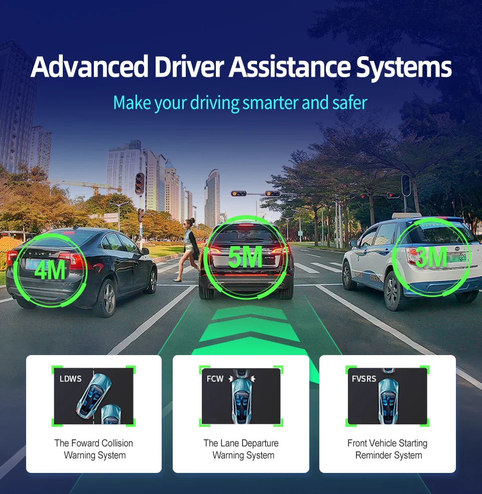 New Imagebon 11.4″ H70 Pro 4K ADAS QLED In-cell Display Car DVR Wireless CarPlay & Android Auto Night Vision AUX FM Dash Camera