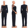 Spring 2 Pieces Set for Woman Pearl Top with Sleeves Pants Suit Women Outfit Elegant Classy Evening Wholesale Dropshipping