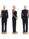 Spring 2 Pieces Set for Woman Pearl Top with Sleeves Pants Suit Women Outfit Elegant Classy Evening Wholesale Dropshipping