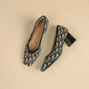 DIMANYU Women Dress Shoes Square Toe 2025 New Knitted High Heel Pumps Women's Fashion Shoes Large Size Women's Spring Shoes