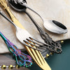 Golden Stainless Steel Cutlery Set Royal European Spoon Fork Complete Tableware Retro Design Dishwasher Safe Elegant Flatware