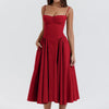 2024 Summer Sexy Spaghetti Strap Long Dresses Slim French Vintage Elegantes Style Suspender Party Dress Vestidos Robes Longues