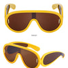 Oversized Wave Mask One-Piece Sunglasses Women Sports Y2K Punk Sun Glasses for Lady 2024 Luxury Brand Steampunk Eyewear Goggle