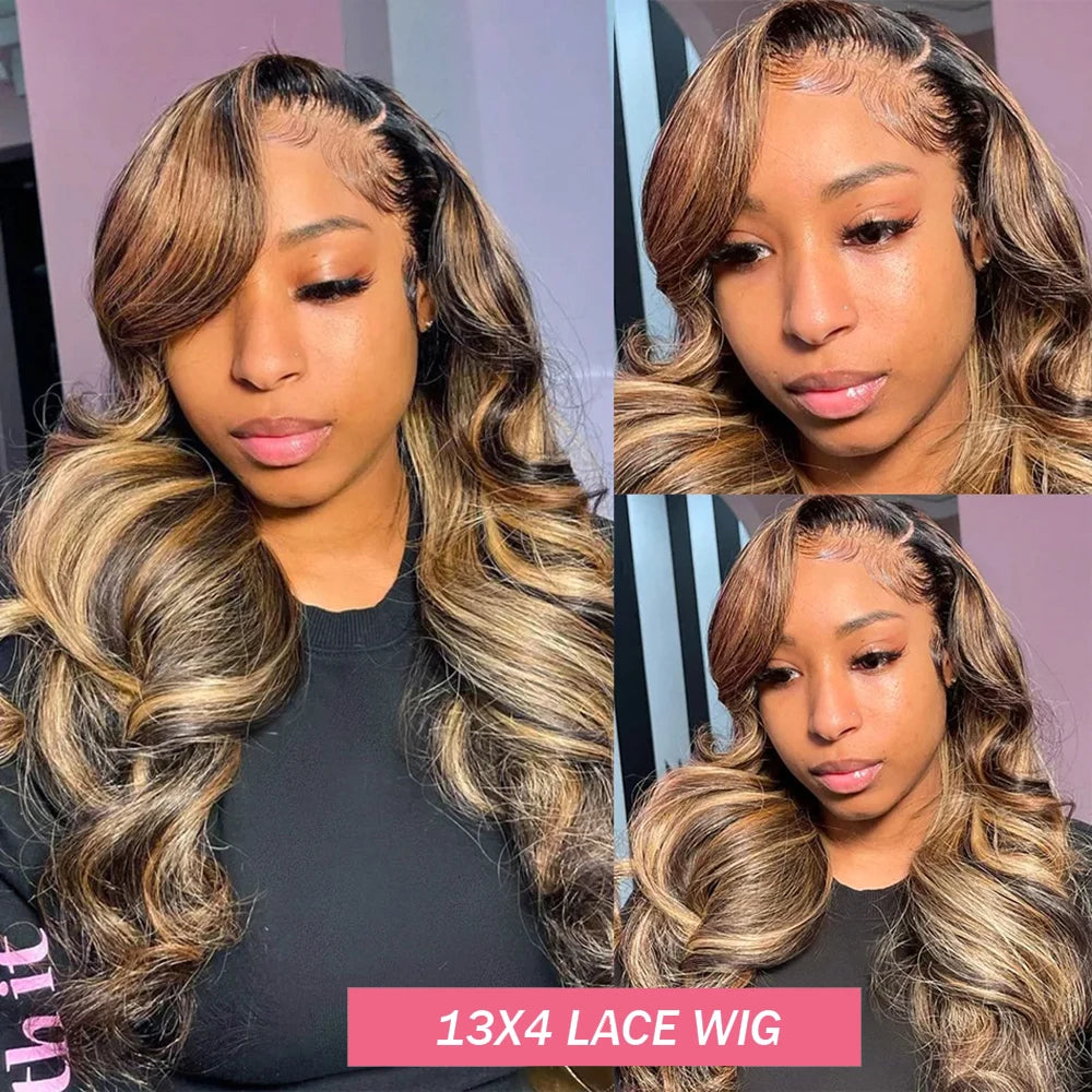 360 HD Lace Frontal Wigs 4/27 Highlight Wig Body Wave 13×6 13X4 Lace Front Wigs For Women Human Hair Loose Wave Virgin Brazilian