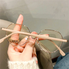 Fashion Metal Anti-Blue Light Glasses Women Men Vintage Ultralight Oval Frame Computer Game Goggles Blue Ray Blocking Eyeglasses