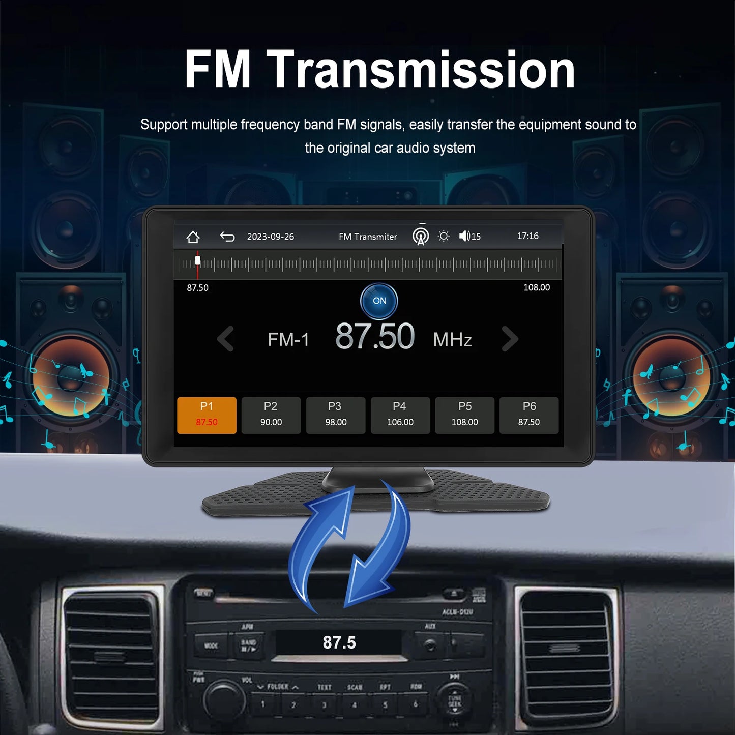 Podofo 9" Car Radio Multimedia Video Player Wireless Carplay Android Auto Car Mirror DVR Recorder Dashboard For Nissan Toyota