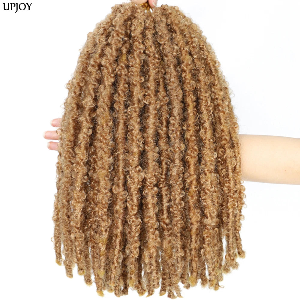 14 12 inch Butterfly Faux Locs Crochet Hair Braids Pre looped Distressed Goddess Butterfly Soft Locs Crochets Braids Cheveux Lok
