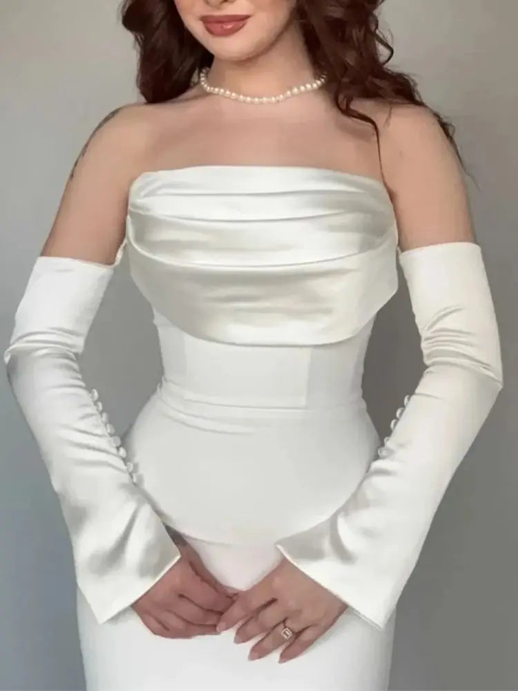 Customized Mermaid Evening Dress Party Classic  Jersey Strapless Dresses Modern Saudi Arabia Available in Colors Celebrity Gowns