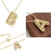 RAKOL Exquisite Copper Gold-plated Zircon Pendant American Minimalist Collarbone Chain 26 A-Z Balloon Letter Necklace For Women