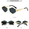 Polygonal Luxury Sunglasses Women Brand Fashion Rhombus Sun Glasses Woman 2024 Retro Vintage Metal Diamond Shades Eyewear