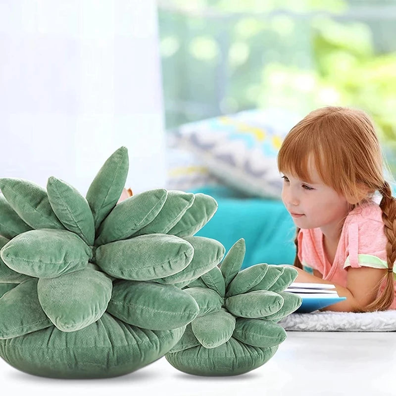 Inyahome 3D Succulent Throw Pillow Cactus Plush Flower Plant Shaped Cushion for Living Room Decor Novelty Decoration Plant Decor