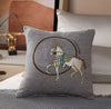 Croker Horse 45cm Throw Pillow Cushion Covers Pack Of 1 Pcs Luxury Horse Embroidery Modern Style Couch Sofa Pillow Covers