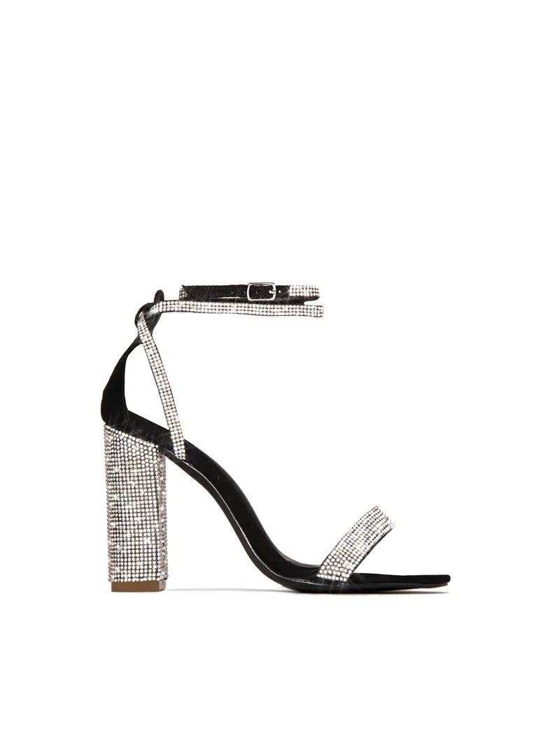 Liyke Sexy Crystal Ankle Strap Sandals Women Elegant Party Wedding Rhinestone High Heels Summer Open Toe Ladies Dress Shoes Gold
