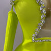 Sexy Off Shoulder Luxury Diamonds Long Bodycon Bandage Dress 2025Women Celebrity Elegant Prom Gown Birthday Club Cocktail Dress