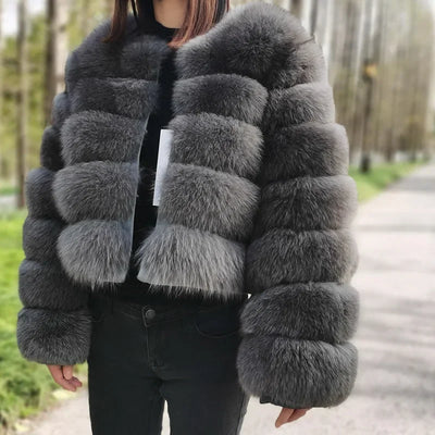 Maomaokong 2025 Natural Real Fox Fur Coat Women Winter Warm Luxury Fur Jacket Detachable Long Sleeves Female Vest Furry Coats