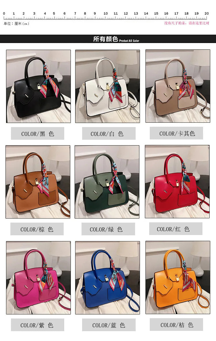 New Birkin Bag Handbag Lychee Grain Large Capacity Advanced Sense Kelly Bag Single Shoulder Crossbody Bag for Women