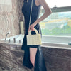 Noble Crystal Beaded Evening Bag Wedding Clutch with Pearl Chain New handmade Pearl chain shoulder bag Handbag evening dress bag