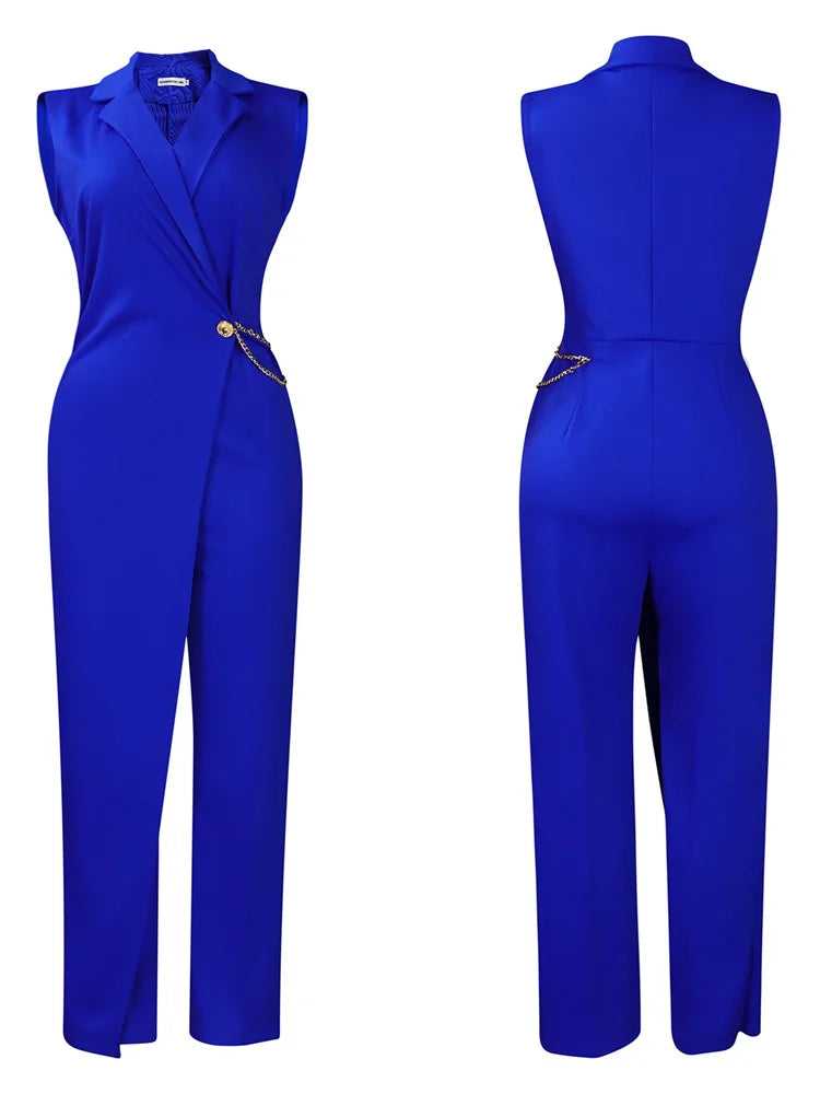 Wmstar Women's Jumpsuits One Piece Outfits Sleeveless Solid Office Lady Summer Sexy Playsuits Overalls Wholesale Dropshipping