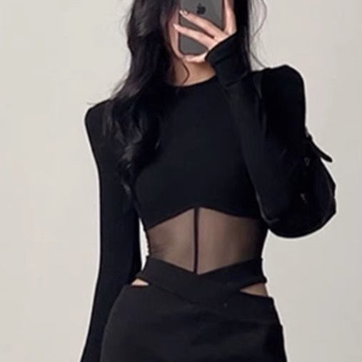 Summer Women T Shirt Girls T-Shirt Woman Clothes Long Sleeve Tops Spring Black Slim Tshirt Female Crop Top Tee Sexy Skinny Y2k