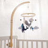 Baby Crib Mobile Bed Bell Rattle Toys Wooden Crochet Stars Pendant Bed Bell Toys Newborn Comfort Crib Bracket Hanging Toys Gifts