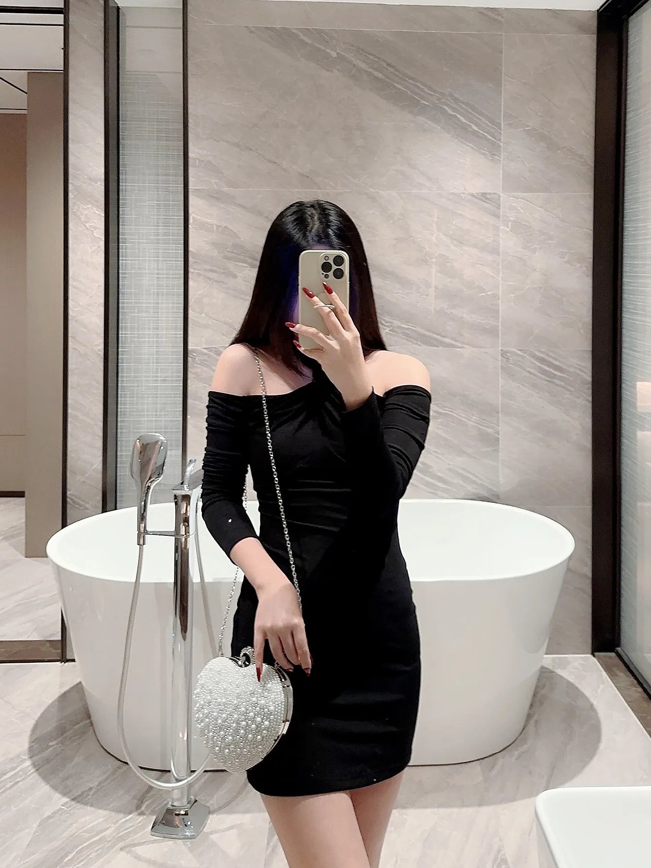 New Pearl Evening Bag Love Clutch Chain Bag Matching Cheongsam Evening Party Bag Banquet Bag Wedding Dress Bag