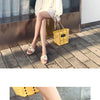 Summer Women Slippers Leather Square Toe Women Flats Flip Flops Designer Ladies Slides Sandals Women Shoes Luxury Sandals