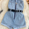 2024 Summer Rompers Women Jeans Jumpsuit Off Shoulder Loose Casual Denim Rompers Womens Jumpsuits Wide Leg Casual Denim Overalls