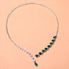 Stonefans Vintage Green Open Necklace Rhinestones Collar Water Droplets Pendant Fashion Crystal Bridal Choker Wedding Jewelry