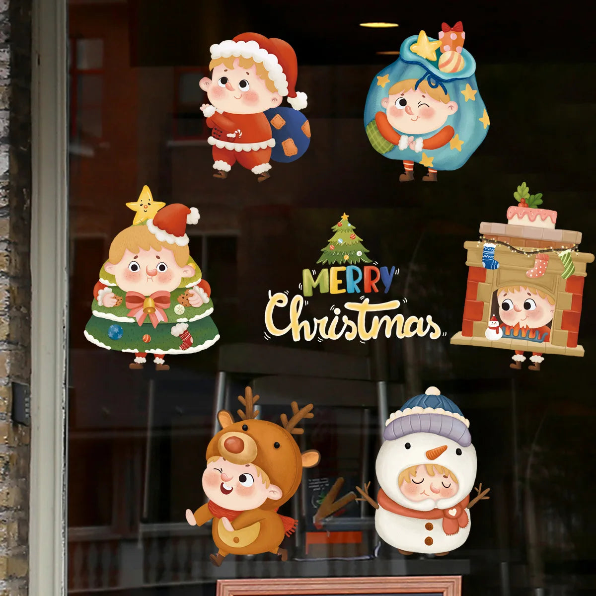 Santa Snowman Christmas Window Stickers Wall Decals New Year 2025 Christmas Home Decor Merry Christmas Xmas Decorations Gifts