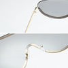 Metal Oversized Punk Sunglasses Women Semi Rimless Goggles Shield Lens Designer Big Shades Female Fashion Accessories