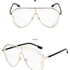 Oversized Hollow One-Piece Sunglasses Women Big Frame 2024 Luxury Brand Special-Shaped Sun Glasses For Ladies Eyewear Shades