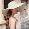 Summer straw hat beach Korean style seaside large brim outdoor sun protection sun hat vacation foldable straw hat  여름모자  모자