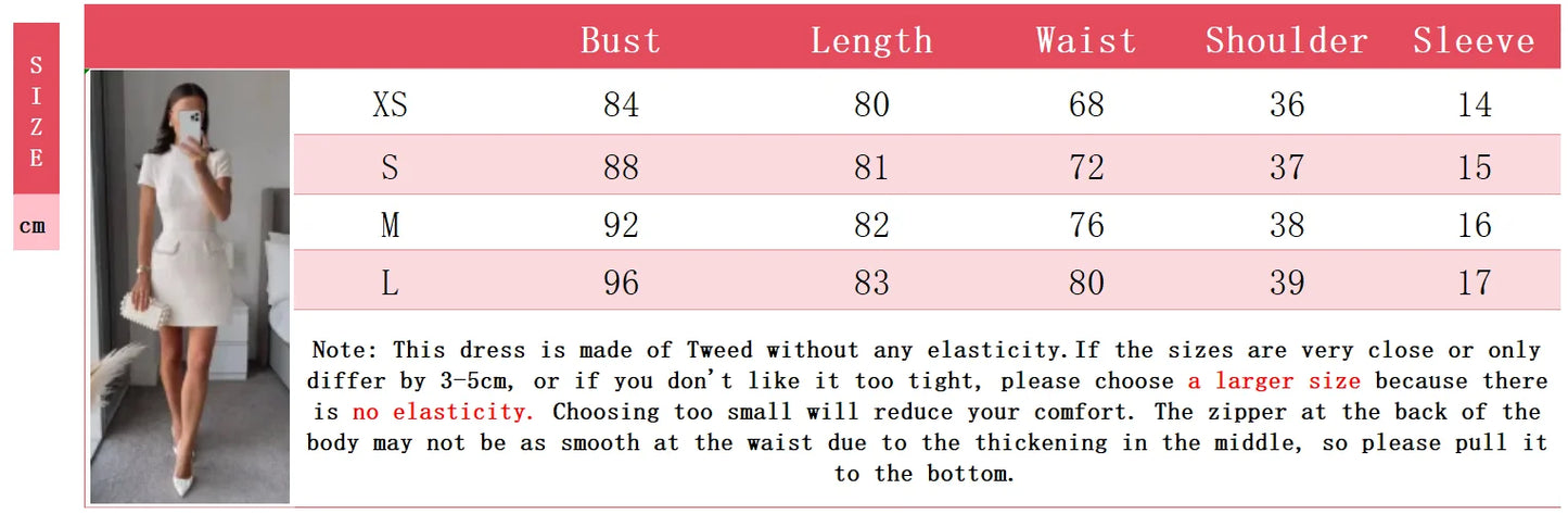 White Shoulder Pad Short Sleeve Party Dress Women's Elegant Tweed A-line O-neck Patchwork Luxury Black Evening Dresses Birthday
