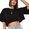 Cotton Women Short Sleeve Dance Running Clothes Yoga Fitness Crop Top  Navel Baring New Sport T-shirt Loose Gym Workout Shirts