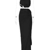 Ladies Spring 2 Pieces Sleeveless Backless Strap Spit Crop Top Side Slit Slim Fit Maxi Skirt Set Women Evening Party Clubwear