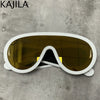 Oversized Wave Mask One-Piece Sunglasses Women Sports Y2K Punk Sun Glasses for Lady 2024 Luxury Brand Steampunk Eyewear Goggle