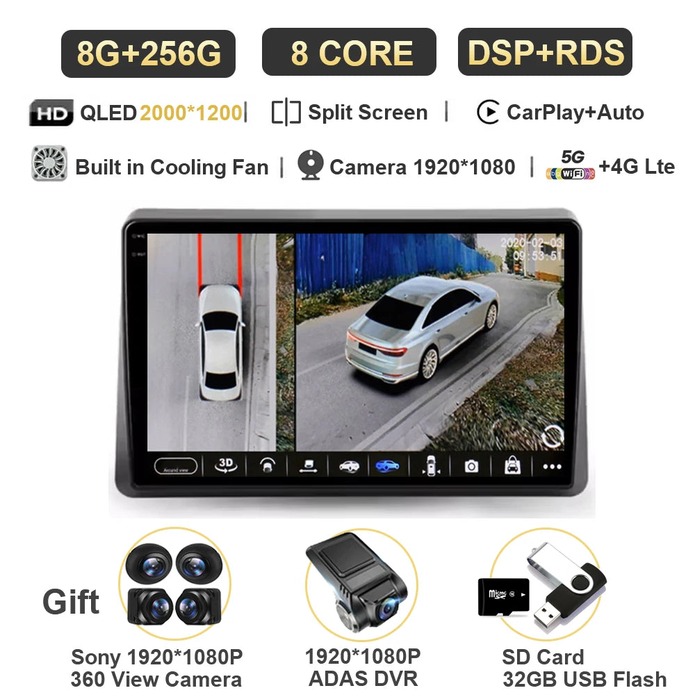 Android 14 Carplay Auto For Renault Master 2019 2020 2021 2022 Car Radio Navigation DVD Video Player 2 Din Stereo 360 Camera DSP