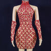 High Quality Sparkling Rainestone Sexy Bodycon Mini Dress Birthday Celebrate Evening Party Dress