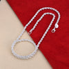 16-24inch for women men Beautiful fashion 925 Sterling Silver charm 4MM Rope Chain Necklace fit pendant high quality jewelry