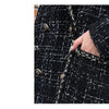 Tweed Plaid Suit Jacket Women Outwear Loose Mid-Length Double-Breasted Casual Woolen Blazer Top 2024 Spring Autumn New Chic Suit