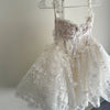 Cathy White Mini Tulle Prom Dresses Spaghetti Strap فساتين السهرة Customized Sleeveless Princess Flowers Vestidos De Noche 2024