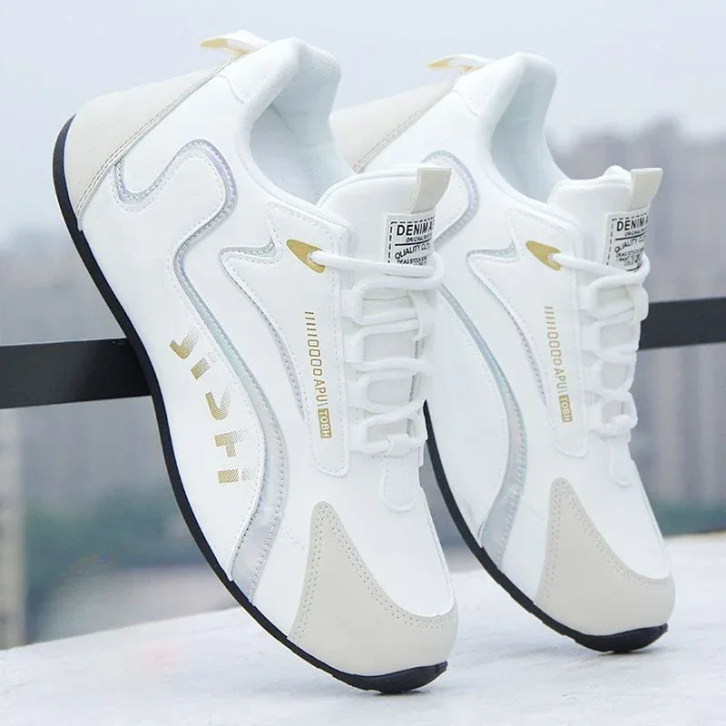 Men's PU Leather Waterproof Sneakers Casual Sports Shoes Men Lightweight Breathable Flat Non-slip Tenis Shoes Zapatillas Hombre