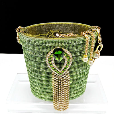 QSGFC Newest Black Color Personalized  Design Rhinestone Decoration High Heel Peep Toe Banquet Ladies Shoes And Bag Set