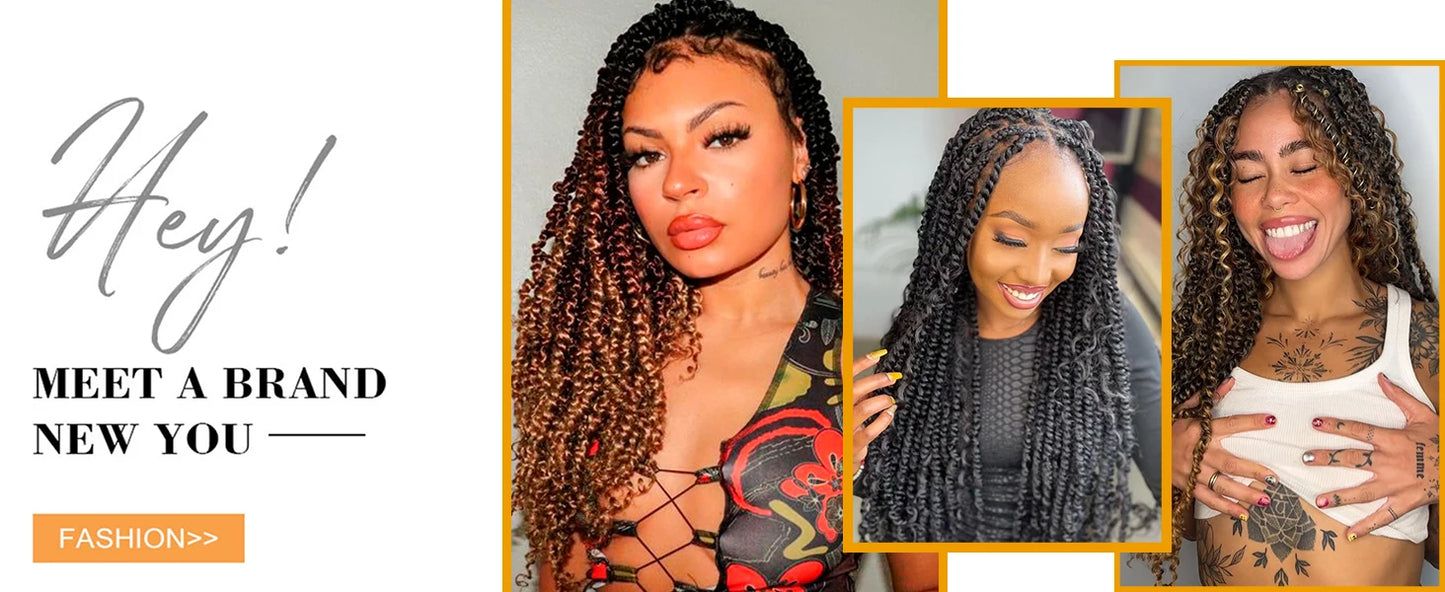 Pre-twisted Passion Twist Crochet Hair for Black Women Crochet Braids Pre-looped Synthetic Braiding Hair Extensions